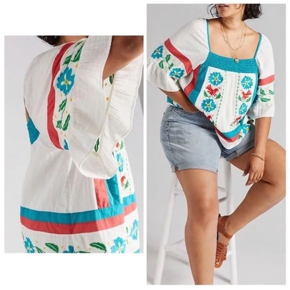 Anthropologie Embroidered Tunic Blouse NWT Size 4 (Small) - Picture 7 of 16